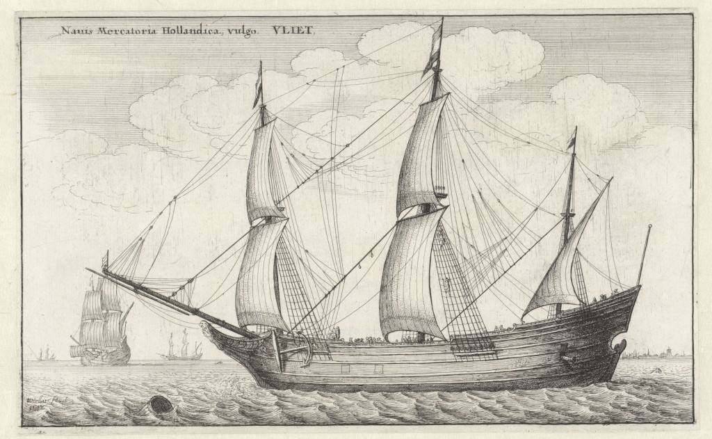 Nederlands fluitschip, Wenceslaus Hollar, 1647.