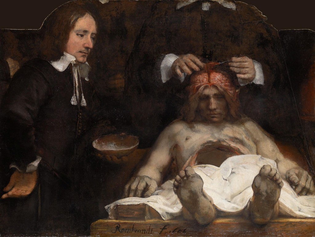 Anatomische les van Johan Deijman. Rembrandt 1656.